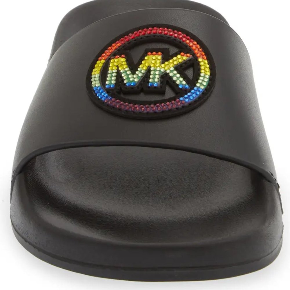 Michael Kors Gilmore Rainbow Pride Pool Slides Sandals Women's Various Sizes New - Picture 7 of 10